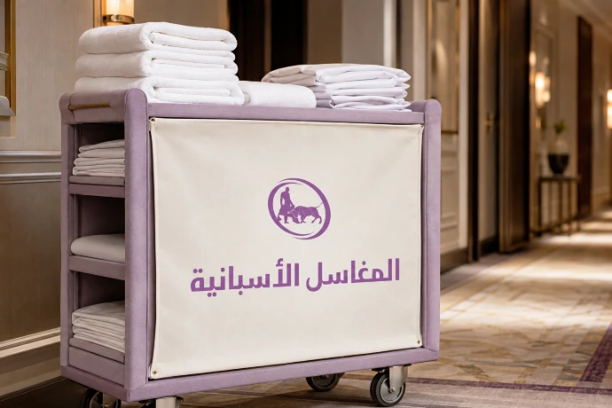 Branded hotel linen service — عناية بمفروشات المنشآت
